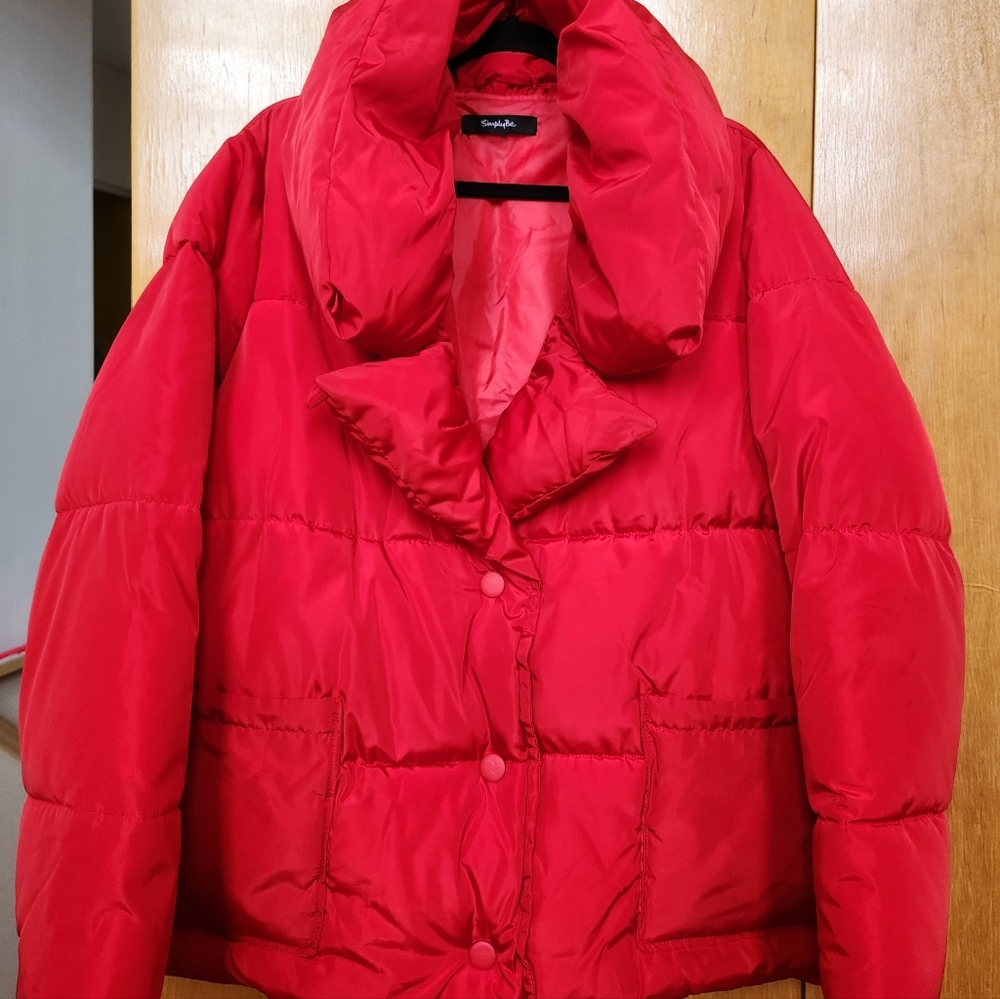 Red Puffer Jacket by Simply Be - US Size 18
